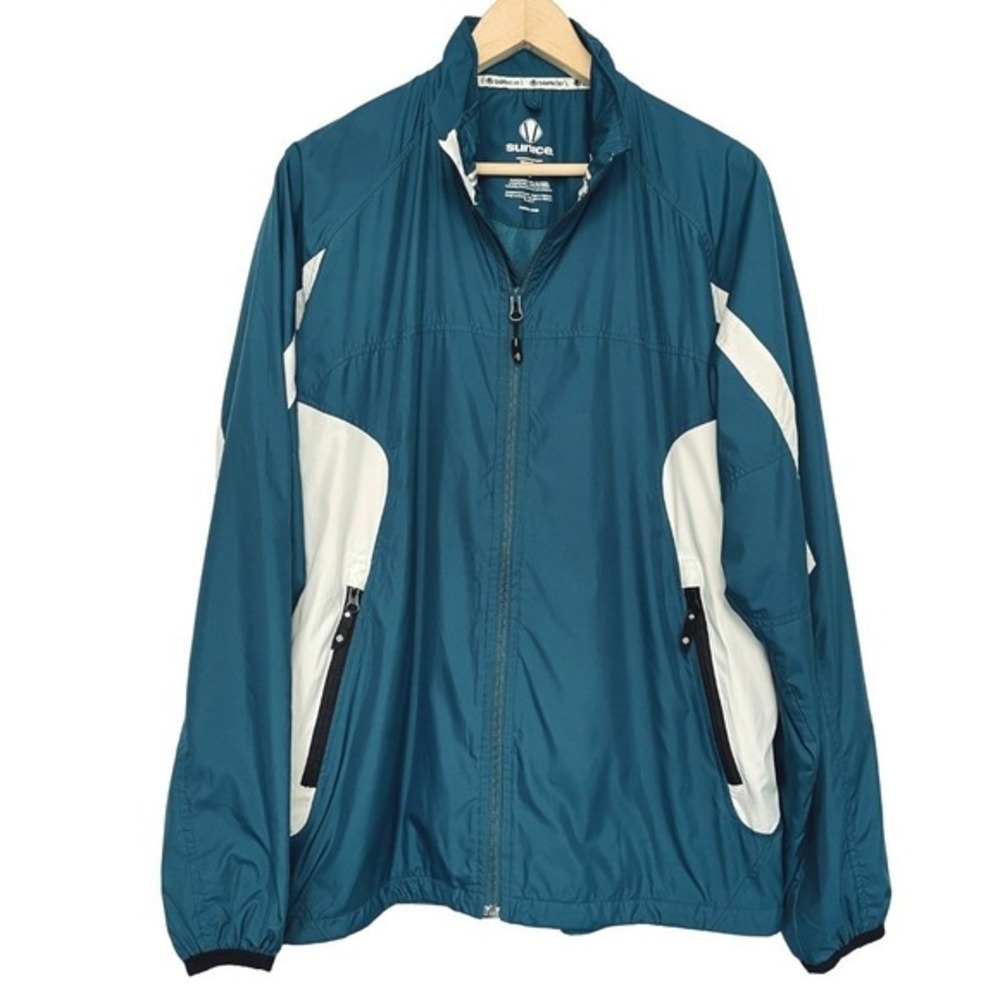 Sunice Performance Jacket Mens Size‎ L Blue Weather Athletic Golf Windbreaker